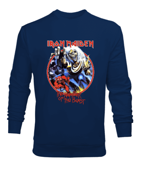 Tisho - Iron Maiden Rock Tasarım Baskılı Erkek Sweatshirt