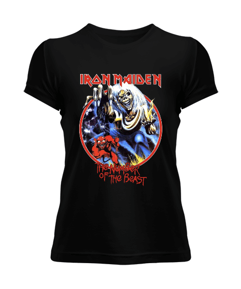 Tisho - Iron Maiden Rock Tasarım Baskılı Kadın Tişört