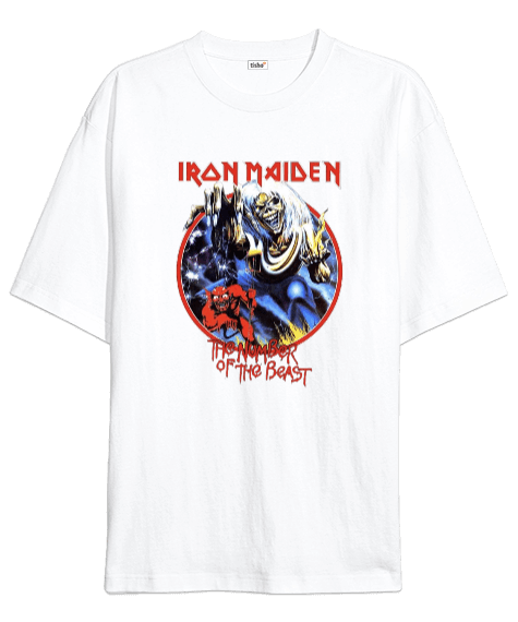 Tisho - Iron Maiden Rock Tasarım Baskılı Oversize Unisex Tişört