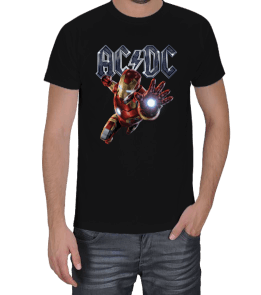 Tisho - IRON MAN AC DC Erkek Tişört