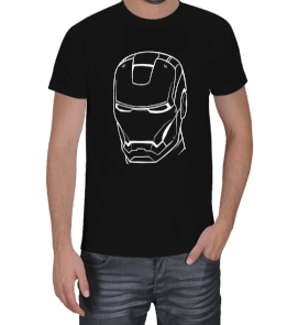 Tisho - IRON MAN HEAD Siyah T-Shirt Erkek Tişört