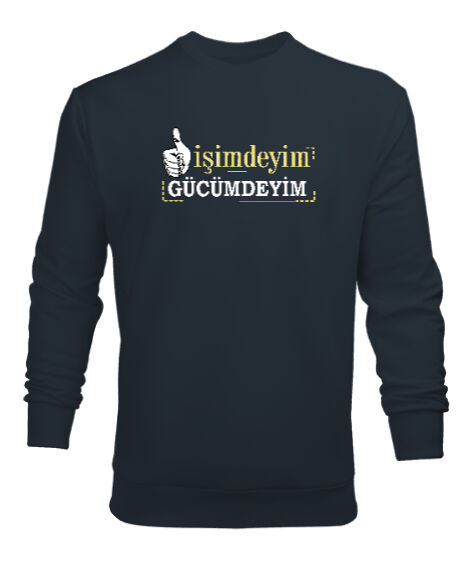 Tisho - İşimdeyim, Gücümdeyim Füme Erkek Sweatshirt