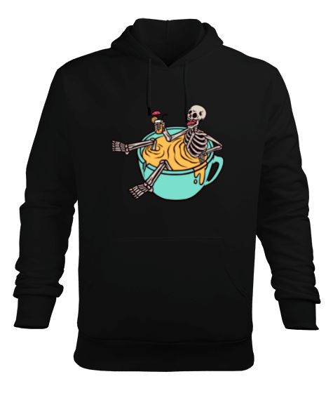 Tisho - İSKELET Erkek Kapüşonlu Hoodie Sweatshirt