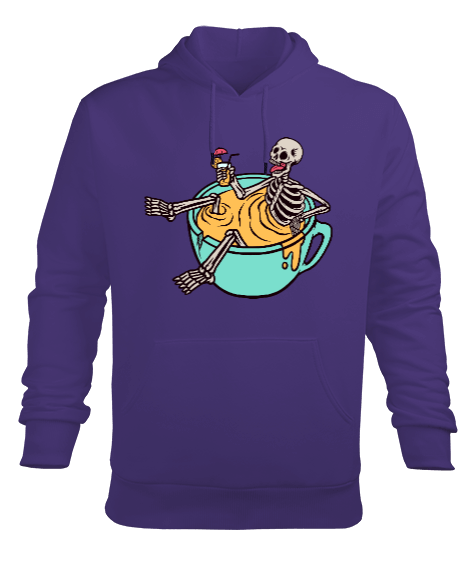 Tisho - İskelet Erkek Kapüşonlu Hoodie Sweatshirt