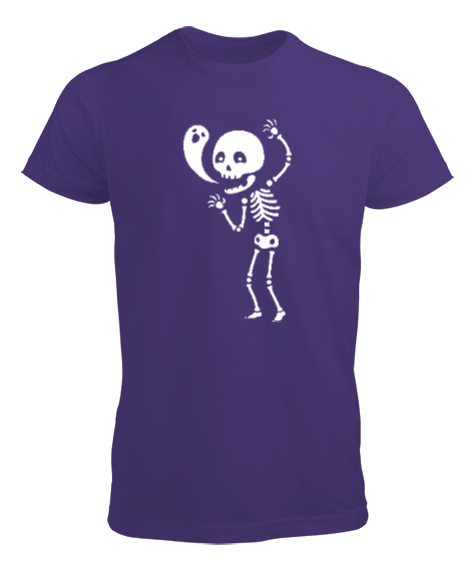 Tisho - İskelet ve Hayalet - Skeleton and Ghost Mor Erkek Tişört