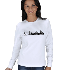 İstanbul - 2 Tasarımlı Kışlık Sweatshirt KADIN SWEATSHIRT - Tisho