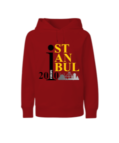 İstanbul baskılı erkek Çocuk Unisex Hoodie Kapüşonlu - Tisho