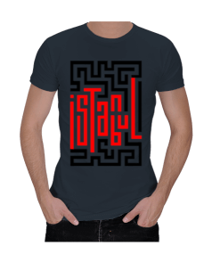İstanbul baskılı erkek Erkek Regular Kesim Tişört - Tisho
