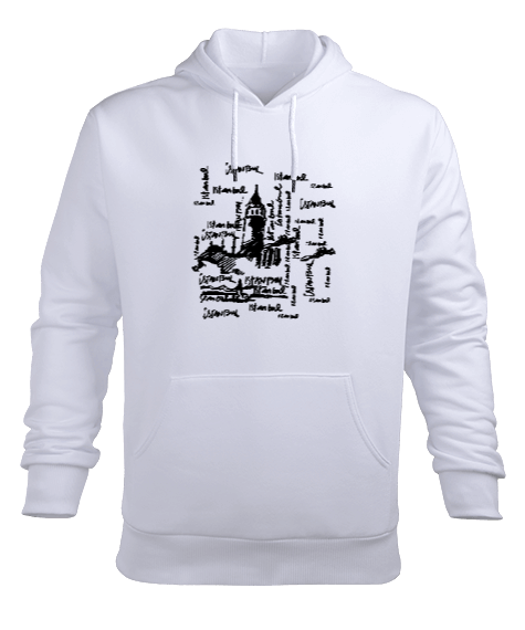 Tisho - İstanbul baskılı Erkek Kapüşonlu Hoodie Sweatshirt