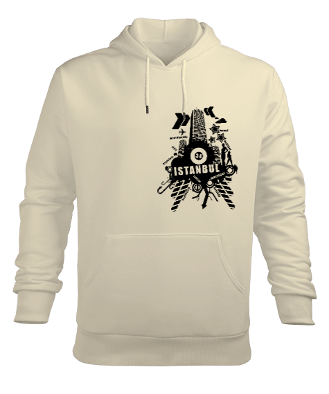 Tisho - İSTANBUL BASKILI KAPÜŞONLU Erkek Kapüşonlu Hoodie Sweatshirt