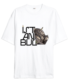 İstanbul Baskılı Oversize Unisex Tişört - Tisho