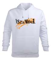 İSTANBUL Beyaz Erkek Kapüşonlu Hoodie Sweatshirt - Tisho
