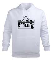 istanbul Beyaz Erkek Kapüşonlu Hoodie Sweatshirt - Tisho