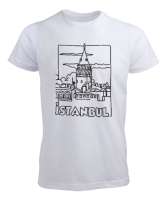 İSTANBUL Beyaz Erkek Tişört - Tisho