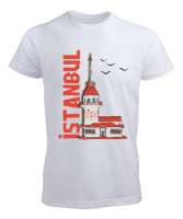 İSTANBUL Beyaz Erkek Tişört - Tisho