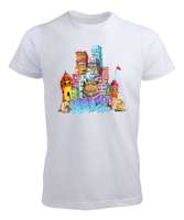 İSTANBUL Beyaz Erkek Tişört - Tisho