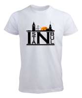 İSTANBUL Beyaz Erkek Tişört - Tisho