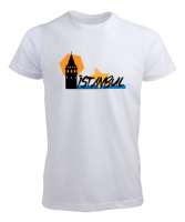 İSTANBUL Beyaz Erkek Tişört - Tisho