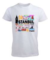 İSTANBUL Beyaz Erkek Tişört - Tisho