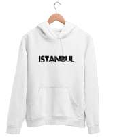 İSTANBUL Beyaz Unisex Kapşonlu Sweatshirt - Tisho
