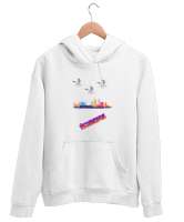 istanbul Beyaz Unisex Kapşonlu Sweatshirt - Tisho