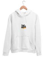 İstanbul Beyaz Unisex Kapşonlu Sweatshirt - Tisho