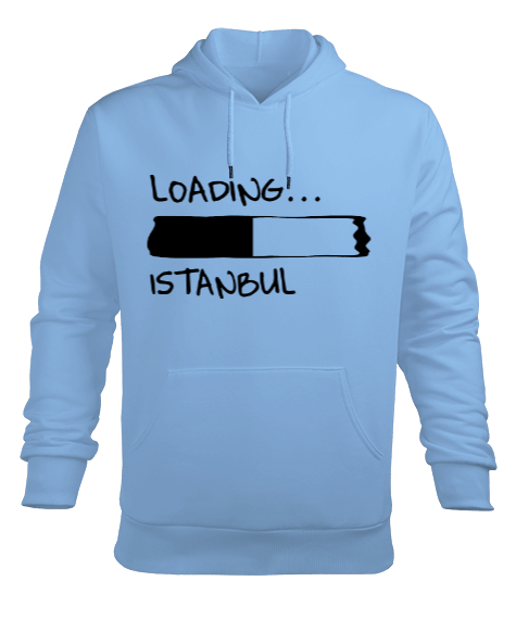 İstanbul desenli Erkek Kapüşonlu Hoodie Sweatshirt - Tisho