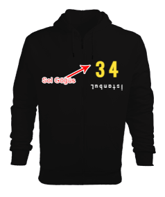 İstanbuL Erkek Kapşonlu Fermuarlı - Tisho