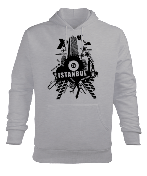 İstanbul Erkek Kapüşonlu Hoodie Sweatshirt - Tisho