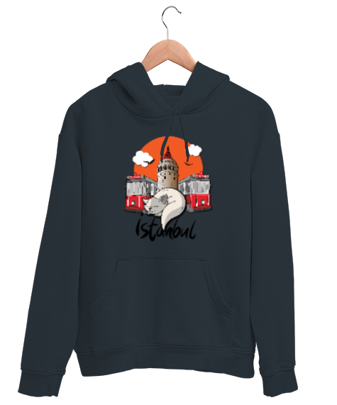 Tisho - İSTANBUL Füme Unisex Kapşonlu Sweatshirt