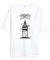 İSTANBUL GALATA KULESİ Beyaz Oversize Unisex Tişört - Tisho