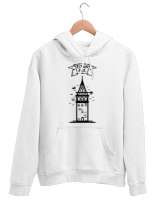 İSTANBUL GALATA KULESİ Beyaz Unisex Kapşonlu Sweatshirt - Tisho