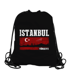 istanbul, istanbul şehir,Türkiye,Türkiye bayrağı. Büzgülü Spor Çanta - Tisho