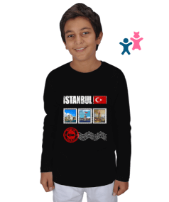 istanbul, istanbul şehir,Türkiye,Türkiye bayrağı. Çocuk Unisex Uzunkollu - Tisho