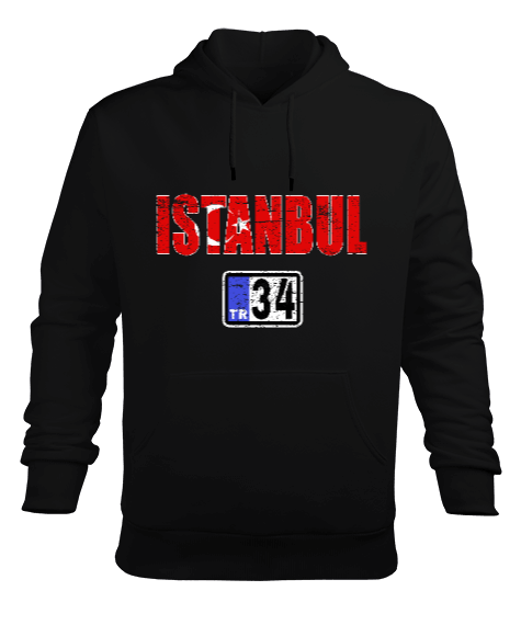 istanbul, istanbul şehir,Türkiye,Türkiye bayrağı. Erkek Kapüşonlu Hoodie Sweatshirt - Tisho