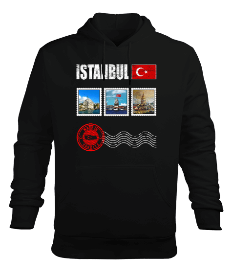 istanbul, istanbul şehir,Türkiye,Türkiye bayrağı. Erkek Kapüşonlu Hoodie Sweatshirt