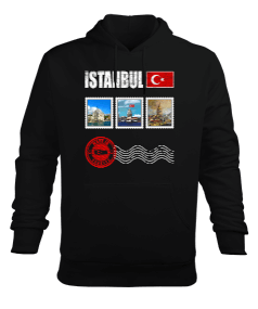 istanbul, istanbul şehir,Türkiye,Türkiye bayrağı. Erkek Kapüşonlu Hoodie Sweatshirt - Tisho