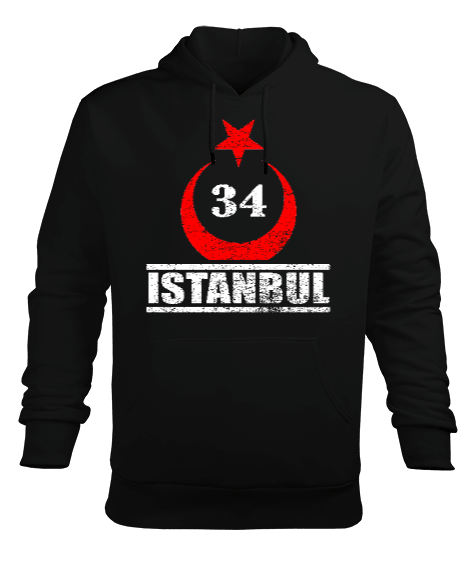 istanbul, istanbul şehir,Türkiye,Türkiye bayrağı. Erkek Kapüşonlu Hoodie Sweatshirt - Tisho