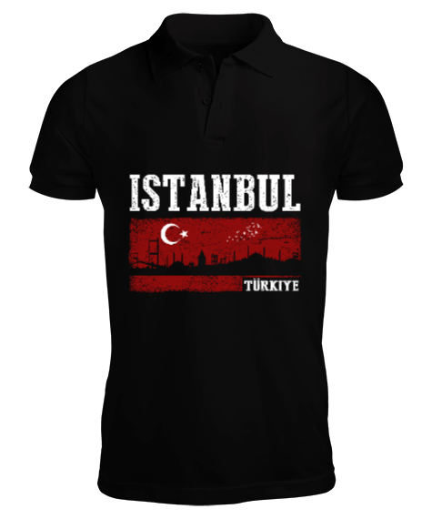 Tisho - istanbul, istanbul şehir,Türkiye,Türkiye bayrağı. Erkek Kısa Kol Polo Yaka