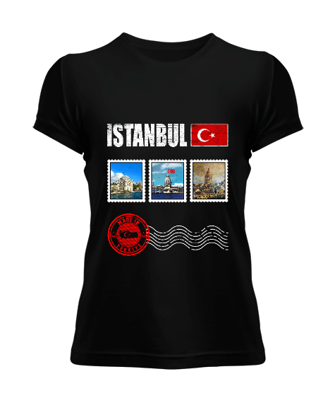 istanbul, istanbul şehir,Türkiye,Türkiye bayrağı. Kadın Tişört - Tisho