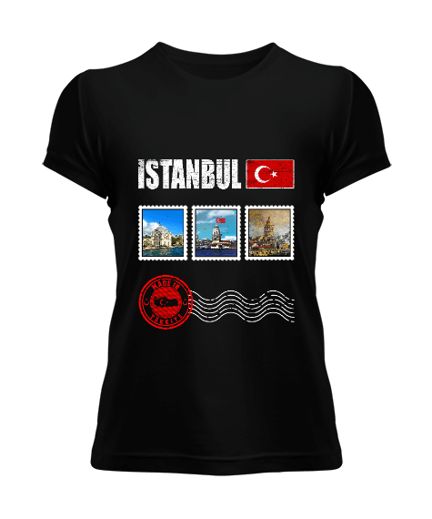 Tisho - istanbul, istanbul şehir,Türkiye,Türkiye bayrağı. Kadın Tişört