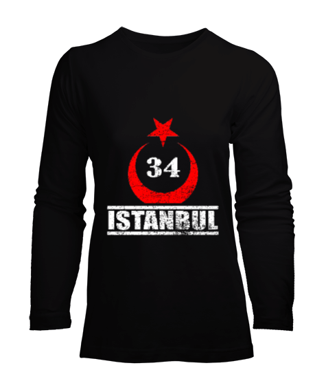 Tisho - istanbul, istanbul şehir,Türkiye,Türkiye bayrağı. Kadın Uzun Kol Tişört