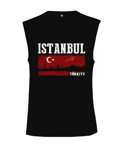 Tisho - istanbul, istanbul şehir,Türkiye,Türkiye bayrağı. Kesik Kol Unisex Tişört