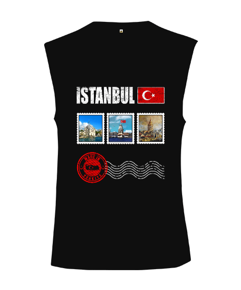Tisho - istanbul, istanbul şehir,Türkiye,Türkiye bayrağı. Kesik Kol Unisex Tişört