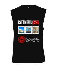 istanbul, istanbul şehir,Türkiye,Türkiye bayrağı. Kesik Kol Unisex Tişört - Tisho