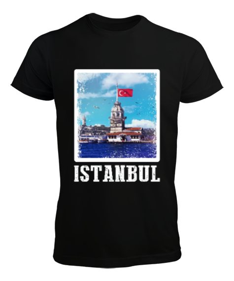 istanbul, istanbul şehir,Türkiye,Türkiye bayrağı. Siyah Erkek Tişört
