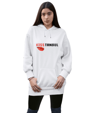 Tisho - istanbul Kadın Uzun Hoodie Kapüşonlu Sweatshirt