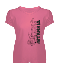 istanbul Kadın V Yaka Tişört - Tisho