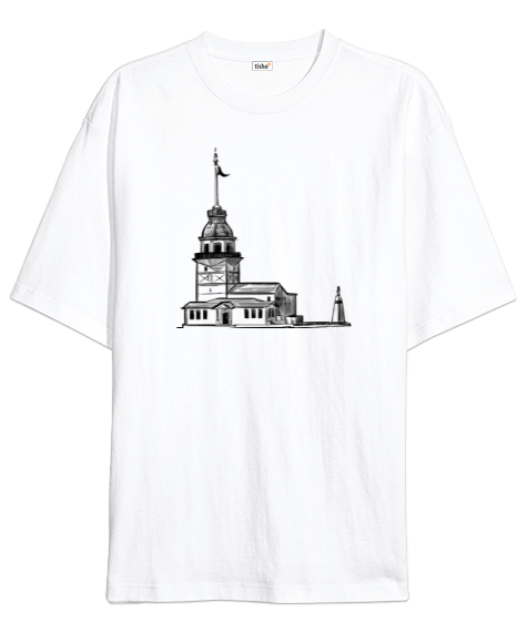 Tisho - İstanbul Kız Kulesi Oversize Unisex Tişört