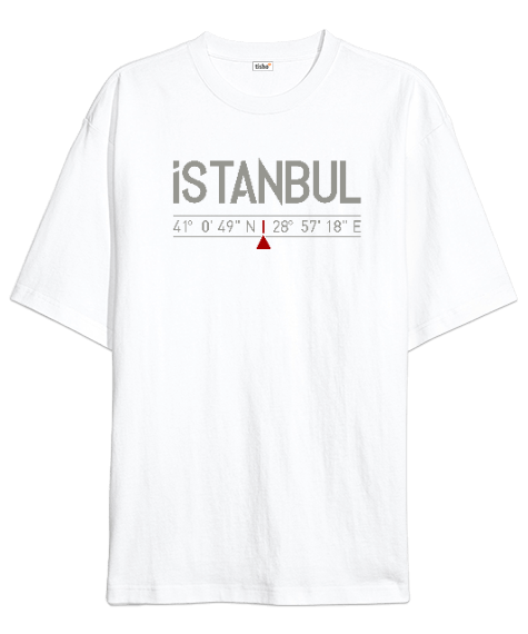 Tisho - İstanbul Koordinatlar Oversize Unisex Tişört